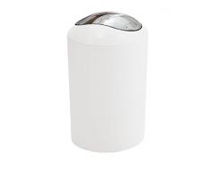 Kleine Wolke Gedy Papelera Blanca 5 litros con Tapa Basculante, Polipropileno, Blanco Polar, 20x20x30 cm