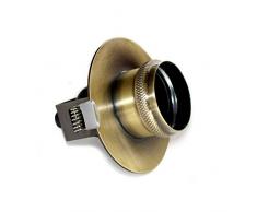 Foco empotrable de estilo retro Modelo Flet de forma redonda con diseÃ±o metÃ¡lico y acabado en oro viejo ideal para pasillos y estancias alargadas. Casquillo E27.Medidas: 9 x 9.7 CM. DiÃ¡metro de taladro : 60 MM.