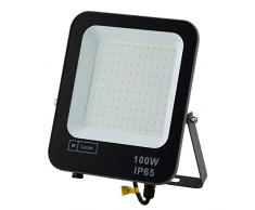 M Ledme - Foco Proyector LED Napoli 100W, 12.000 lumen, IP65 Regulable, Color Luz frÃ­a (6000k), IluminaciÃ³n exterior, De uso para jardÃ­n, patios, parking, hotel, naves etc.