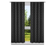 Kelvin Juego de Cortinas geométricas para Ventana, Negro, 37x96