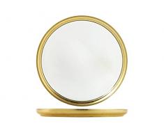 H&H Goldie - Plato de cristal con hilo dorado, 28 cm