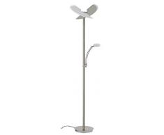 Briloner Leuchten pie LED, Foco hacia el Techo, Angular y basculante, lámpara de Lectura, salón, iluminación, 30 W y 6 W, Altura: 180 cm, níquel mate 28 x 28 x 180 cm