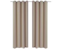 vidaXL 130373 - Juego de 2 Cortinas Opacas (135 x 245 cm), Color Crema