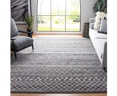 Safavieh Milani - Alfombra de Polipropileno Tejida 120 x 180 cm Carbón y Marfil.