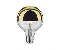 Paulmann 28675 lÃ¡mpara LED filamento G95 6Â vatios Bombilla cÃºpula Espejo Oro 2700 K Blanco cÃ¡lido Regulable E27, 6.5 W, Kopfspiegeld Gold
