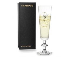 RITZENHOFF 3520003 Copa de cava, negro/dorado