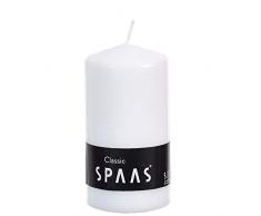 Spaas - Vela sin Perfume (Cera de parafina, 80 x 100 mm), Color Blanco