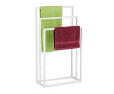 Relaxdays Toallero de Pie Triple, Acero, 82,5 x 46 x 21 cm Aprox, Soporte de Toallas para Suelo de BaÃ±o, Color Blanco, 100%