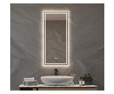 Schaere Espejo de baÃ±o con iluminaciÃ³n LED Regulable con Cambio de Color y calefacciÃ³n por Espejo, 50 x 90 cm, Serie 6040