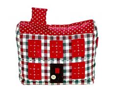 Comarco Sa 11588 - Tope para Puerta, Tejido Acolchado, Fieltro, Verde/Rojo, 20 x 6 x 17 cm