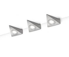 Trio Ecco Aplique LED para cocinas y estanterÃas, 3 W, NÃquel mate