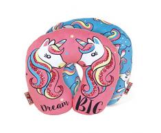 ZASKA Cojin Cuello Poly 33x33cm colección Unicorn, Multicolor, sin Datos