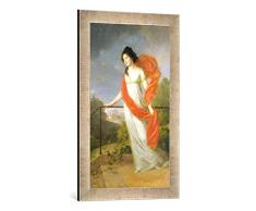  â FotografÃa enmarcada de Johann Friedrich August pata de mesa Portrait Of Countess Theresia Friesland (1779 â 1819), 1801, de impresión en alta calidad handgefertigten imágenes de marco, 40 x 60 cm, Plata Raya