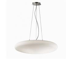 Ideal Lux Smarties Bianco SP5 D60 Interior E27 Color blanco iluminación de techo - Lámpara (Salón comedor, Salón, Interior, Color blanco, IP20, Cepillado, Ovalado)