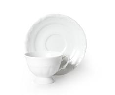 Excelsa Mademoiselle Taza Caffe con platillo 10Â cl, Porcelana, Blanco, 13Â x 13Â x 6Â cm