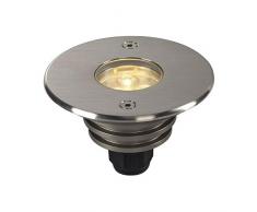Slv Acero Inoxidable luminaria empotrable DASAR 920 / Foco led para terraza, jardÃn, lámpara de Suelo para Exteriores / IP67 3000K 360lm 40 Grados, 6.5 W