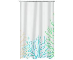 Spirella colección Coral, Cortina de Ducha Textil 180 x 200, 100% Polyester, Multicolor, poliéster, Aqua/Sand, x cm