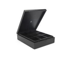 Bredemeijer 184007 Caja de TÃ© Cerrada con 9 Compartimentos de BambÃº, Negro