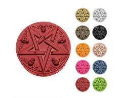 Candellana Hecho a Mano Pentagram Vela de Regalo - Divertida - Vela Decorativa - Decoración del Hogar - Regalos para Amigos - Mecha de Algodón - Tiempo de Quemado 50h - Vela Red