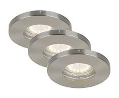 Briloner Leuchten LED empotrada conjunto de 3, empotrable, orientable, baño/baño apto, Matt-nÃquel 7212-032
