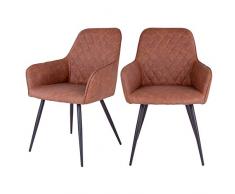 Selsey Silla de Comedor, Piel SintÃ©tica MarrÃ³n Claro, 57 x 87 x 65