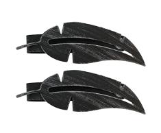Set 2 Alzapaños Para Cortinas De Metal Imantada Plume - Negro/Plata