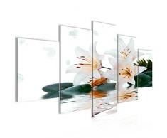 Runa Art imÃ¡genes Flores Lirios Wandbild 200 x 100 cm Vlies - Lienzo XXL Formato Wandbilder salÃ³n Vivienda Deko Kunstdrucke Orang 5 Piezas - Made in Germany - Listo para Colgar 201651b