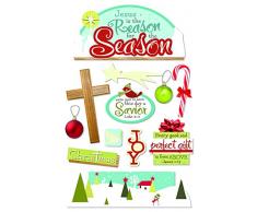 Papel House Productions stdm-0229e 3D Pegatinas de cartulina, la razÃ³n para la Temporada (3Â Unidades)