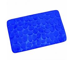 MSV Alfombra de Baño de Espuma, Diseño Piedras, PVC, Azul Marino, 40x20x20 cm