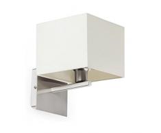 Faro Barcelona Thana 68532 - Aplique, 40W, acero y pantalla textil, color blanco
