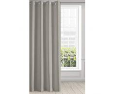 Eurofirany Ada Cortina con Ojales, tÃºnel, Monocolor, salÃ³n, Dormitorio, Elegante y Moderno, 1 Unidad, Gris Seda/Capuchino, 135X250cm