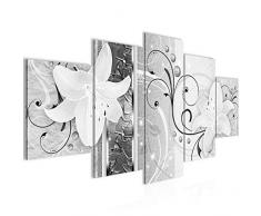 Runa Art imÃ¡genes flores lirios Wandbild 200 x 100 cm Vlies - lienzo XXL formato Wandbilder salÃ³n vivienda Deko Kunstdrucke gris 5 piezas - Made in Germany - listo para colgar 209451b