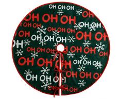 WeRChristmas - Árbol de Navidad Ho Ho Ho Falda decoración, Tela, Multicolor, 105 cm, Grande