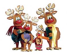Petra de Manualidades-News A-RUH72F4WS Kit, Familia Bolas de Navidad con Reno