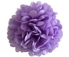 Matissa Pompones de Papel de Seda, 20 cm, Paquete DE 10 Pompones Pompones para Decoración de Boda (Morado)