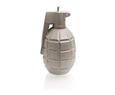 Candellana Hecho a Mano Grenade Vela de Regalo - Divertida - Vela Decorativa - Decoración del Hogar - Regalos para Amigos - Mecha de Algodón - Tiempo de Quemado 25h - Vela Gray