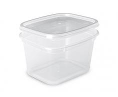 GUILLIN RC450Â cartÃ³n Caja Reutilizable translÃºcido Micro ondable con Tapa Independiente, plÃ¡stico, Transparente, 11,5Â x 9,5Â x 6,7Â cm