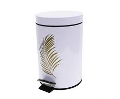 Douceur dIntérieur Suavidad de Interior - Papelera con Pedal, 3 L, Color Blanco