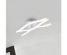 Briloner Leuchten - Luz de techo LED, 3 bombillas, 6 vatios, 480 lúmenes, 3000 Kelvin, color aluminio, 365x120x93 mm (Largo x ancho x alto)