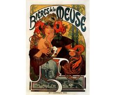 Legendarte Alfons Mucha Cervezas de Mosa Impresión Digital sobre Lienzo, cm. 60x80