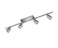 Trio Lifestyle 829210407 - Barra de focos con 4 luces, iluminación de interior, LED, COB, 5 W, 345 lm, 3000 K, color níquel mate