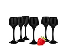 Glasmark Krosno - Juego de 6 vasos de chupito de 75 ml, para chupitos de chupito Vodka, vaso de licor, juego de regalo, 6 x 75 ml, color negro