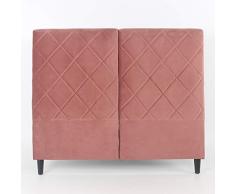 Menzzo Apolline Cabecero de Cama, Tela, Rosa, L140 x P10 x H120 cm