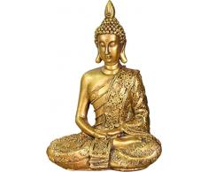 ZenLight Estatua Buda Sanci â DecoraciÃ³n Zen y Feng Shui â para Crear un Ambiente Relajante y Espiritual â Idea de Regalo de Amuleto â Altura: 18 cm â Color: Dorado, Amarillo