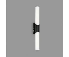 Briloner - LÃ¡mpara de espejo LED con interruptor, lÃ¡mpara de espejo de baÃ±o, IP44, color de luz blanco neutro, 11W, negro, 47 cm