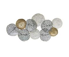 DRW Aplique de Pared con CÃ­rculos de Metal 66x6x38cm