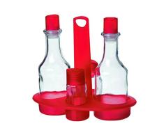 ExcÃ¨lsa Arco Iris de Vinagrera y aceitera Rojo Juego de aceitera y vinagrera