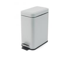 Beldray LA041173GRY - Papelera Rectangular con Tapa de Cierre Suave (5 L), Color Gris
