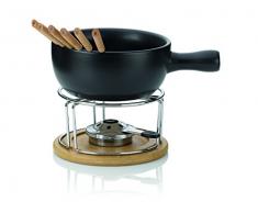 kela Natura - Juego de Fondue de Queso, 10 Piezas, Color Negro