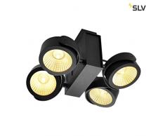 SLV Tec Kalu CW, LED de pared y techo (Interior, Quad, Negro, 60 °, 3000 K Lámpara, aluminio, W